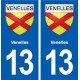 13 Venelles blason ville autocollant plaque sticker