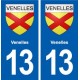 13 Venelles blason ville autocollant plaque sticker