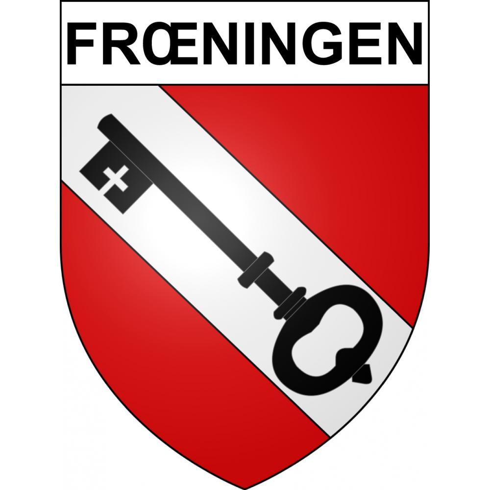 Pegatinas escudo de armas de Frœningen adhesivo de la etiqueta engomada