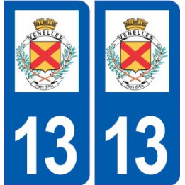 13 Venelles blason ville autocollant plaque sticker
