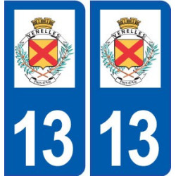 13 Venelles blason ville autocollant plaque sticker