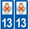 13 Venelles blason ville autocollant plaque sticker