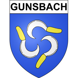 Pegatinas escudo de armas de Gunsbach adhesivo de la etiqueta engomada