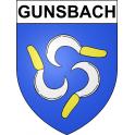 Pegatinas escudo de armas de Gunsbach adhesivo de la etiqueta engomada