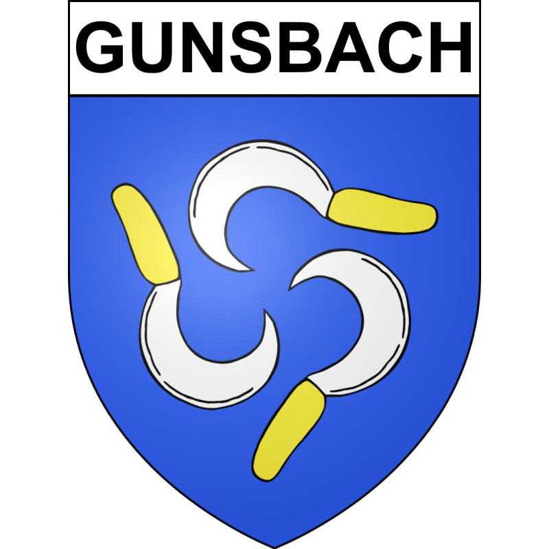 Pegatinas escudo de armas de Gunsbach adhesivo de la etiqueta engomada
