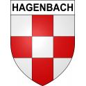 Pegatinas escudo de armas de Hagenbach adhesivo de la etiqueta engomada