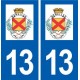 13 Venelles blason ville autocollant plaque sticker