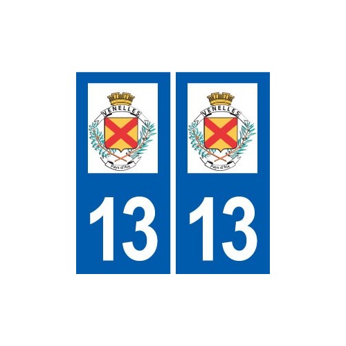 13 Venelles blason ville autocollant plaque sticker