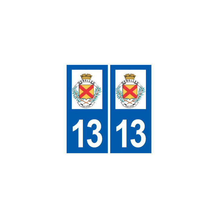 13 Venelles blason ville autocollant plaque sticker