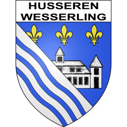 Husseren-Wesserling 68 ville sticker blason écusson autocollant adhésif