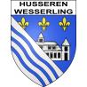Pegatinas escudo de armas de Husseren-Wesserling adhesivo de la etiqueta engomada