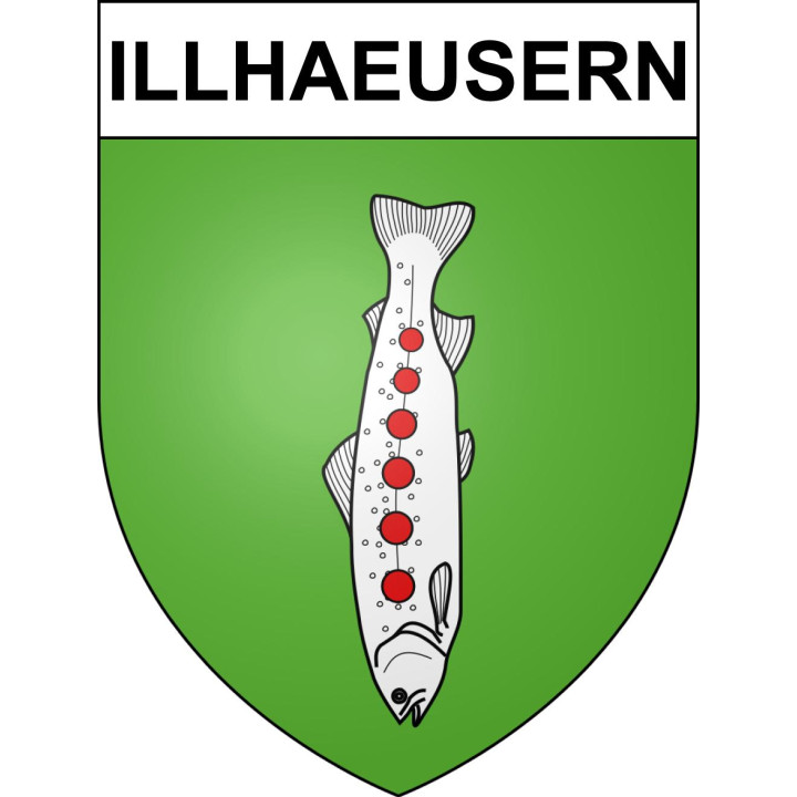 Pegatinas escudo de armas de Illhaeusern adhesivo de la etiqueta engomada