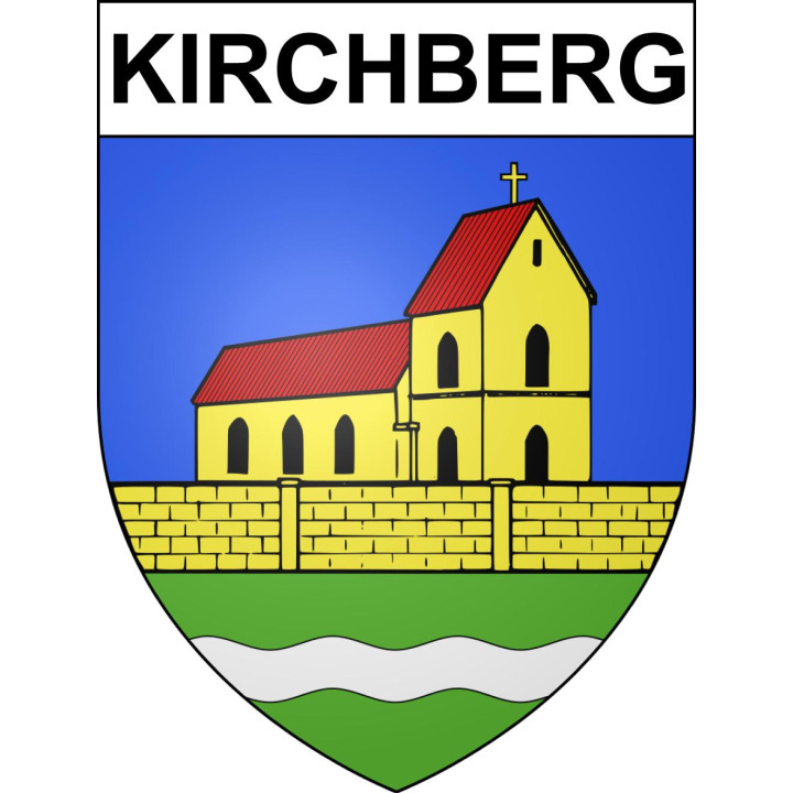 Pegatinas escudo de armas de Kirchberg adhesivo de la etiqueta engomada
