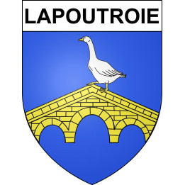 Pegatinas escudo de armas de Lapoutroie adhesivo de la etiqueta engomada