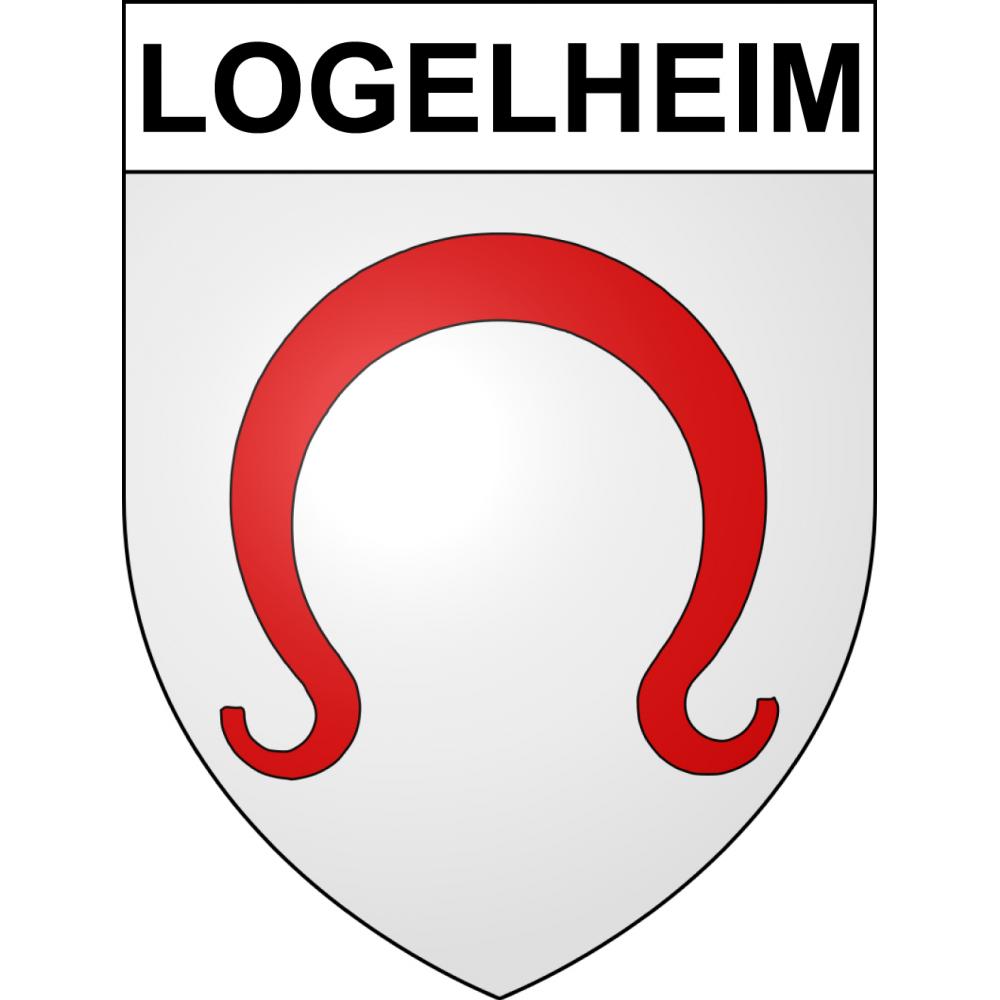 Pegatinas escudo de armas de Logelheim adhesivo de la etiqueta engomada