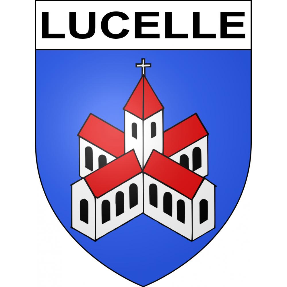 Pegatinas escudo de armas de Lucelle adhesivo de la etiqueta engomada