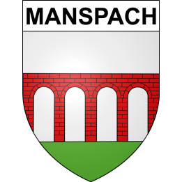 Pegatinas escudo de armas de Manspach adhesivo de la etiqueta engomada