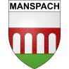 Pegatinas escudo de armas de Manspach adhesivo de la etiqueta engomada