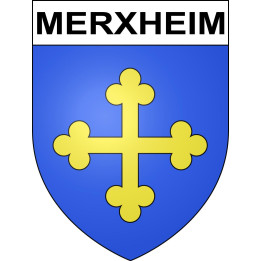Pegatinas escudo de armas de Merxheim adhesivo de la etiqueta engomada