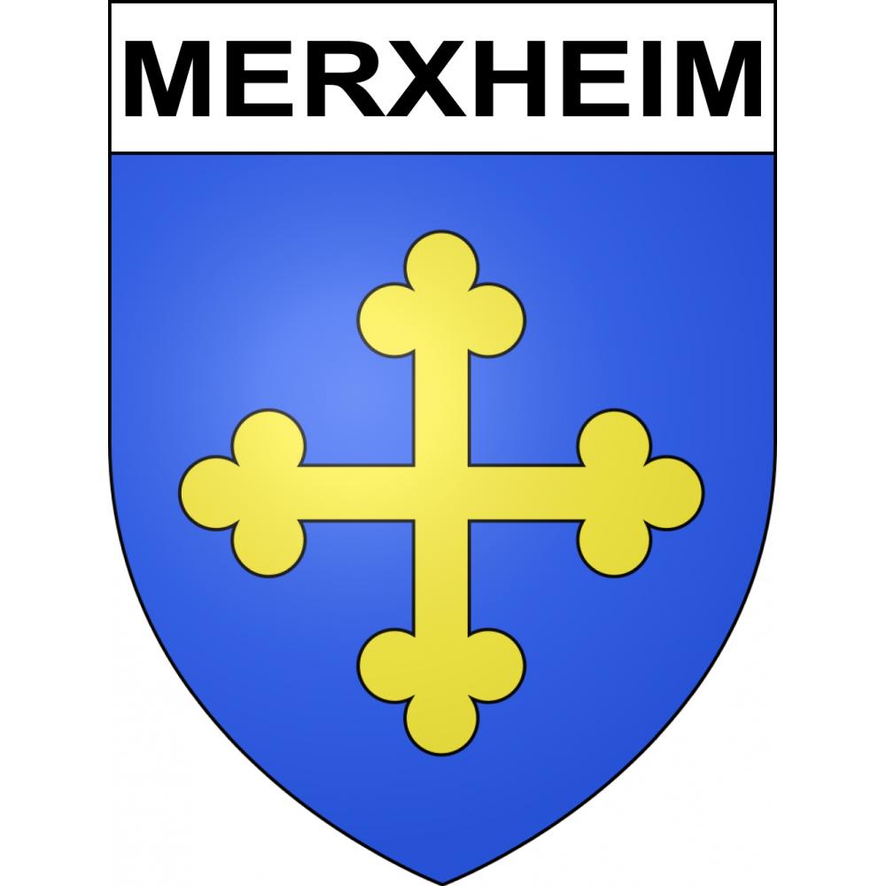 Pegatinas escudo de armas de Merxheim adhesivo de la etiqueta engomada
