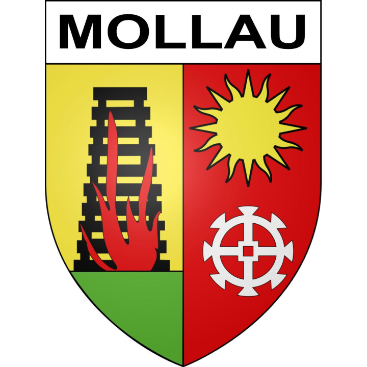 Pegatinas escudo de armas de Mollau adhesivo de la etiqueta engomada