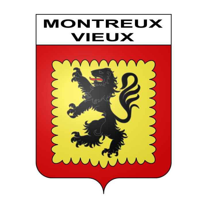 Pegatinas escudo de armas de Montreux-Vieux adhesivo de la etiqueta engomada