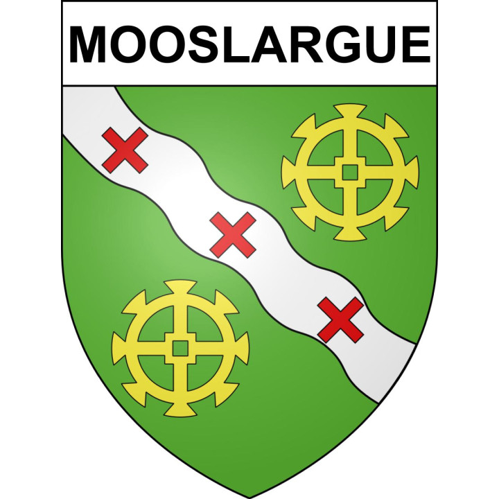 Pegatinas escudo de armas de Mooslargue adhesivo de la etiqueta engomada