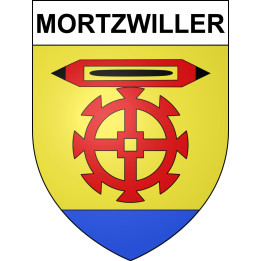Pegatinas escudo de armas de Mortzwiller adhesivo de la etiqueta engomada