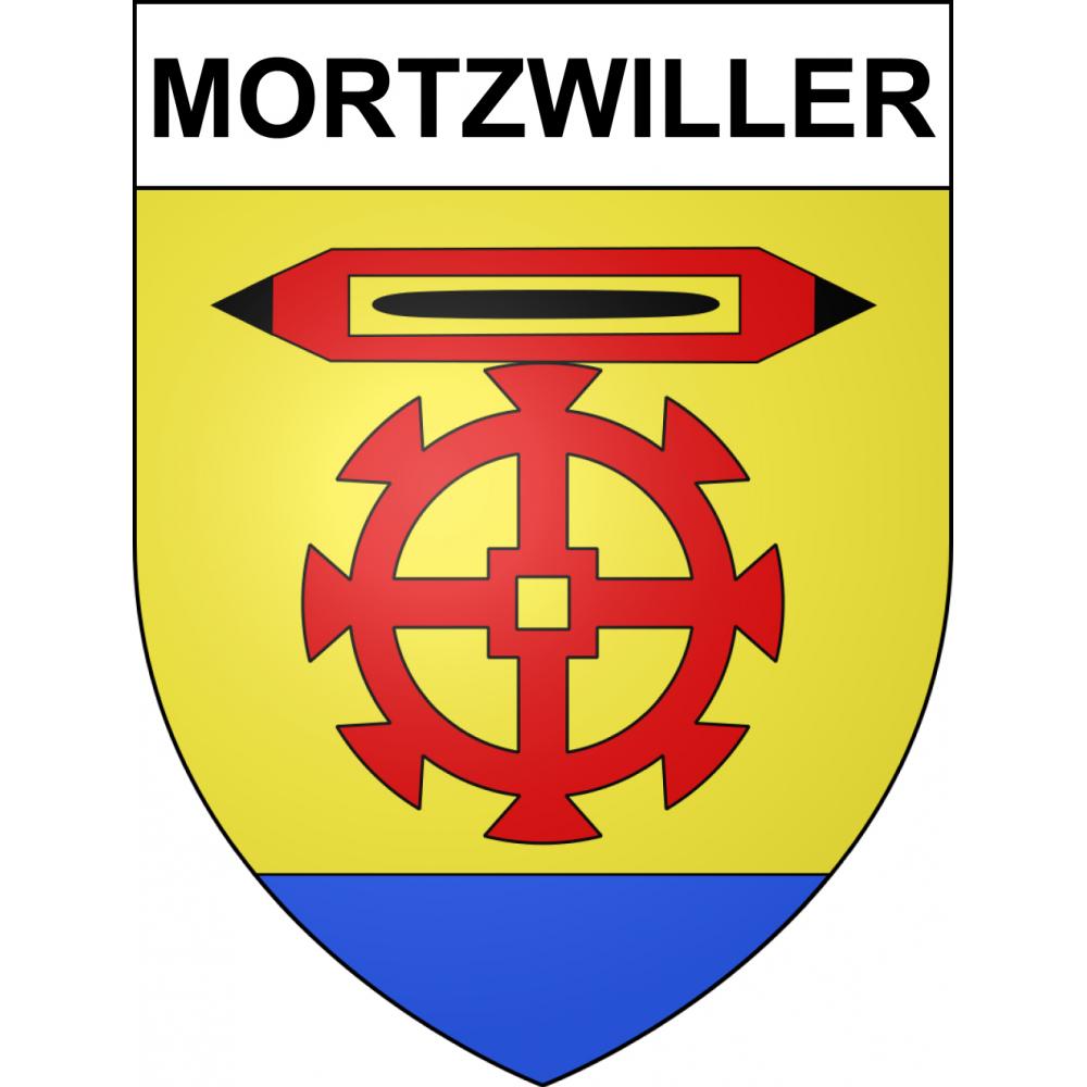 Pegatinas escudo de armas de Mortzwiller adhesivo de la etiqueta engomada