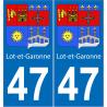 47 Lot-et-Garonne blason texte autocollant sticker région logo94