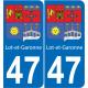 64 Pau sticker plate registration city