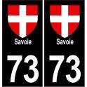 73 Savoie blason texte noir autocollant sticker
