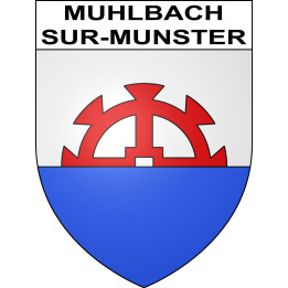 Pegatinas escudo de armas de Muhlbach-sur-Munster adhesivo de la etiqueta engomada
