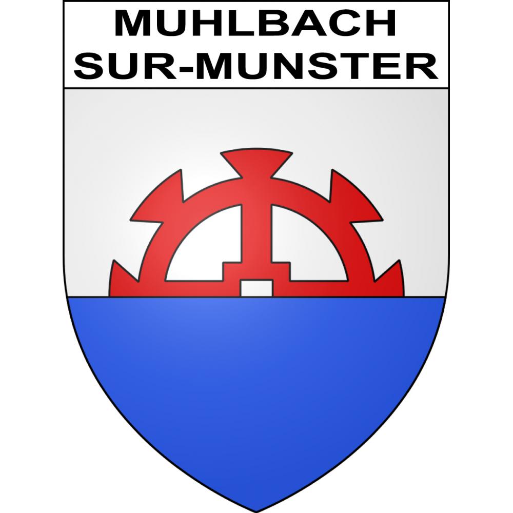 Pegatinas escudo de armas de Muhlbach-sur-Munster adhesivo de la etiqueta engomada