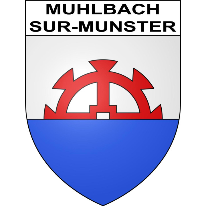 Pegatinas escudo de armas de Muhlbach-sur-Munster adhesivo de la etiqueta engomada