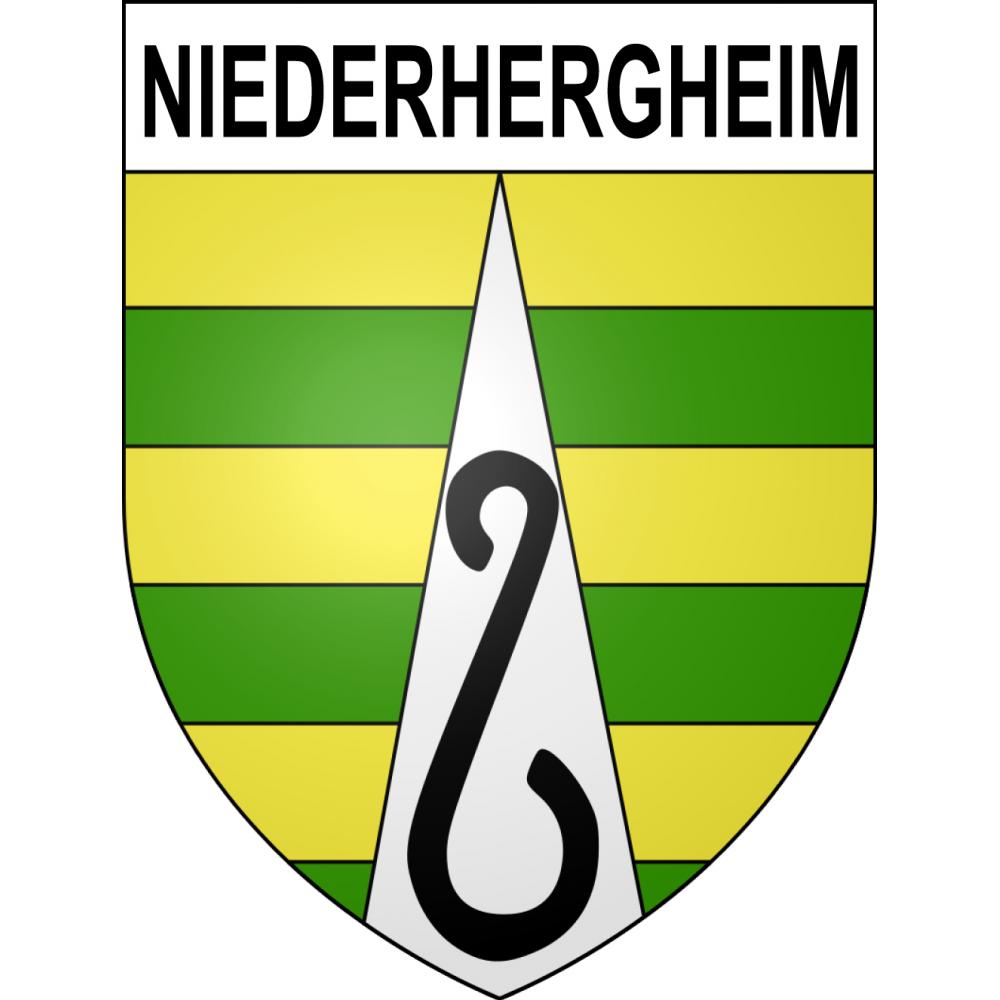 Pegatinas escudo de armas de Niederhergheim adhesivo de la etiqueta engomada