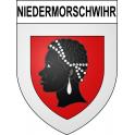 Pegatinas escudo de armas de Niedermorschwihr adhesivo de la etiqueta engomada