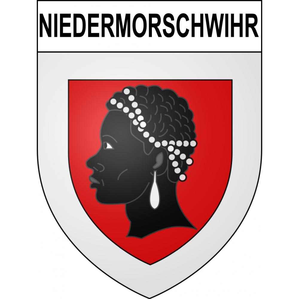 Pegatinas escudo de armas de Niedermorschwihr adhesivo de la etiqueta engomada