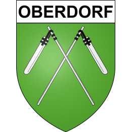 Pegatinas escudo de armas de Oberdorf adhesivo de la etiqueta engomada
