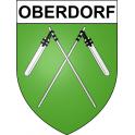 Pegatinas escudo de armas de Oberdorf adhesivo de la etiqueta engomada