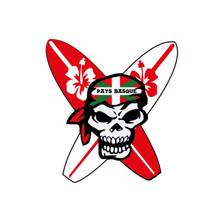 Tête de mort basque autocollant sticker adhésif