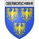 Pegatinas escudo de armas de Obermorschwihr adhesivo de la etiqueta engomada