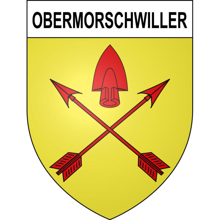 Pegatinas escudo de armas de Obermorschwiller adhesivo de la etiqueta engomada