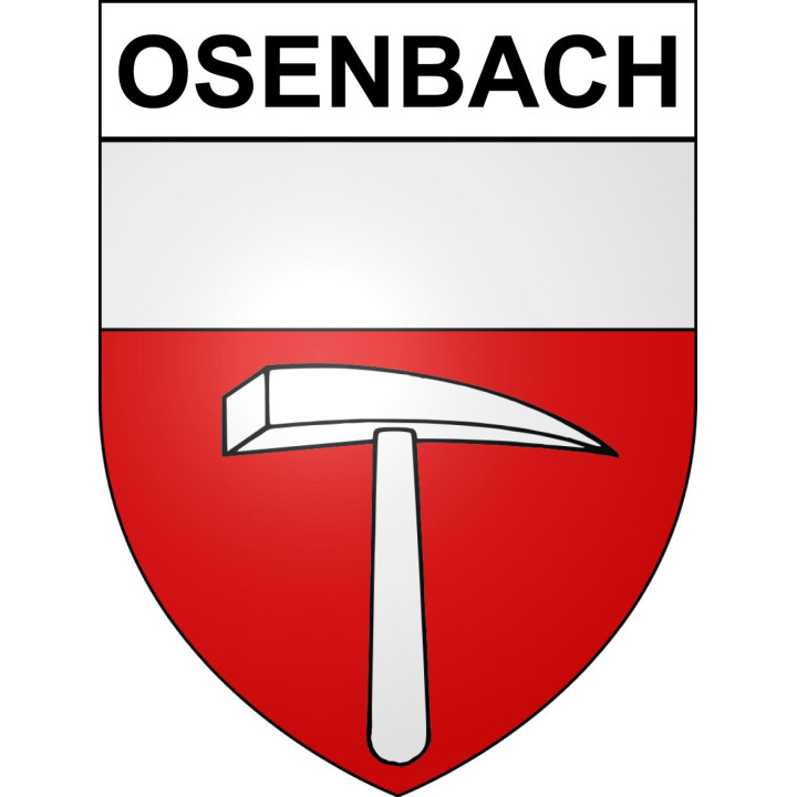 Pegatinas escudo de armas de Osenbach adhesivo de la etiqueta engomada