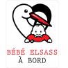 Bébé à bord Bébé Elsass à bord cigogne Alsace voiture autocollant sticker logo30