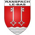 Pegatinas escudo de armas de Ranspach-le-Bas adhesivo de la etiqueta engomada
