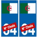 Algérie numéro choix autocollant plaque
