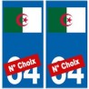 Algérie numéro choix autocollant plaque