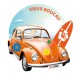 Voiture coccinelle surf fleur logo autocollant adhésif