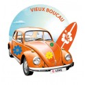 Voiture coccinelle surf fleur logo autocollant adhésif